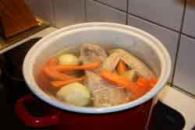 Hungarian meat soup with vegetables