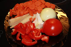 Vegetables for Hungarian Goualsh Soup
